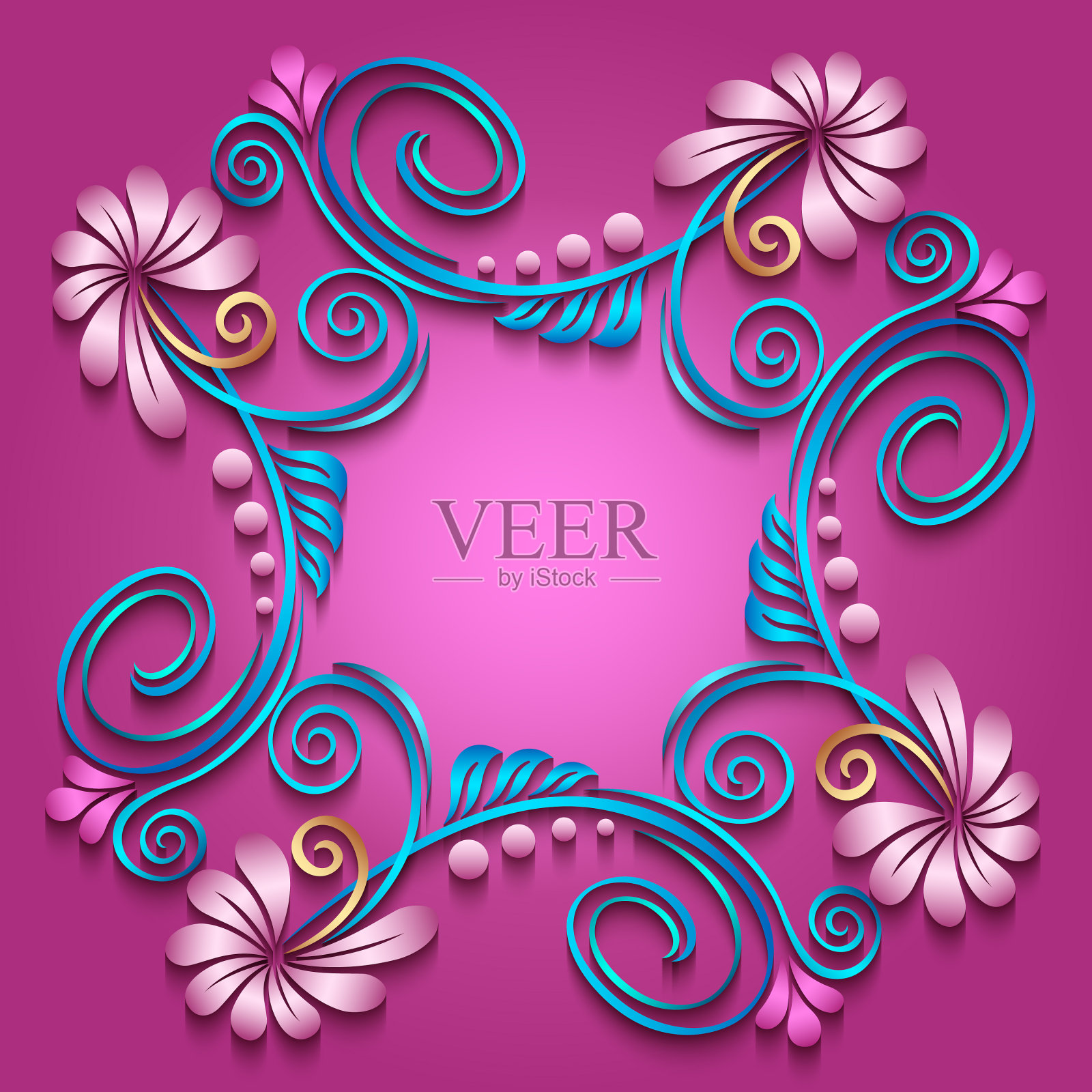 抽象的装饰性自然复古框架插画图片素材