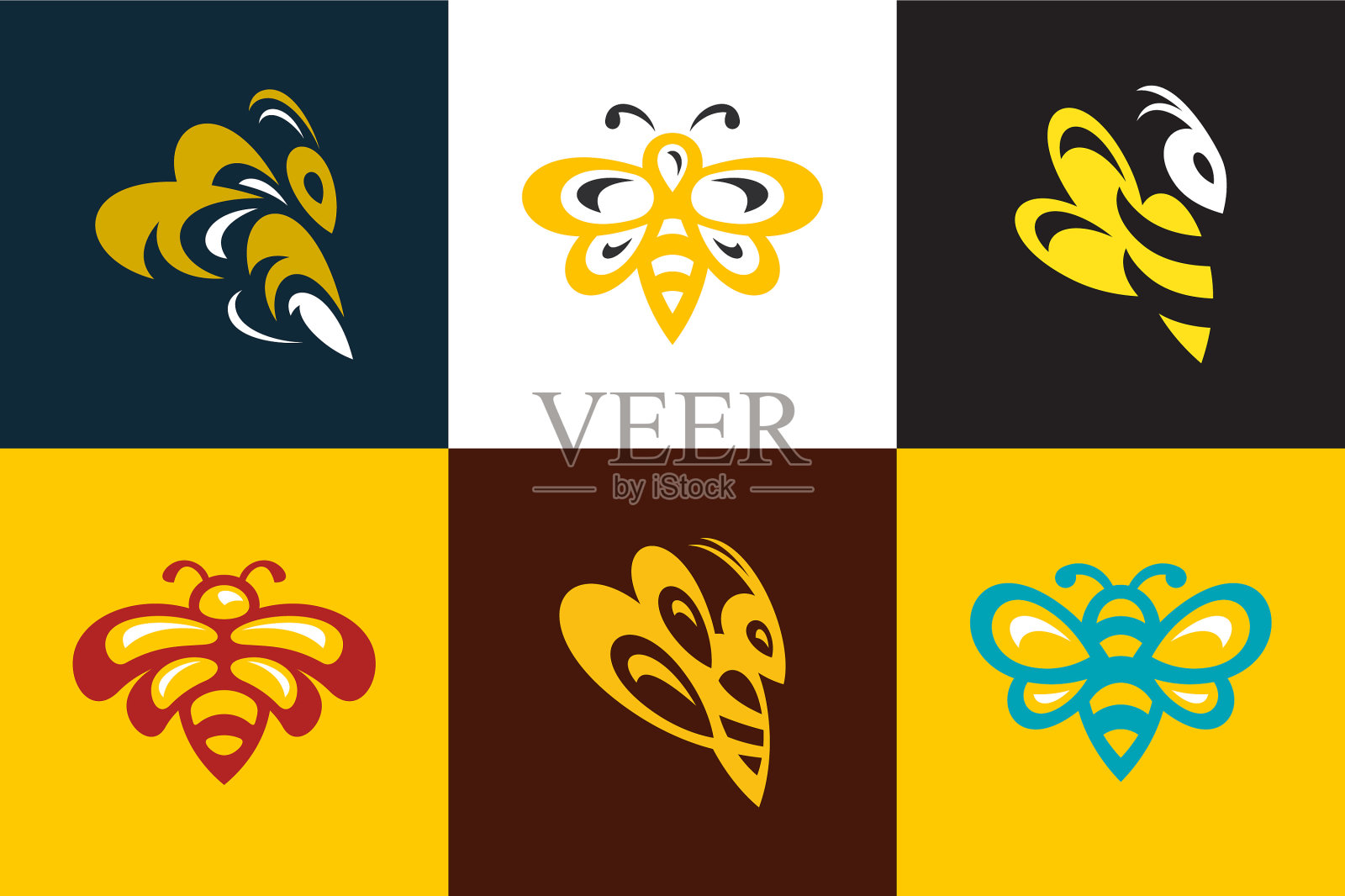 集蜜蜂标志图标素材