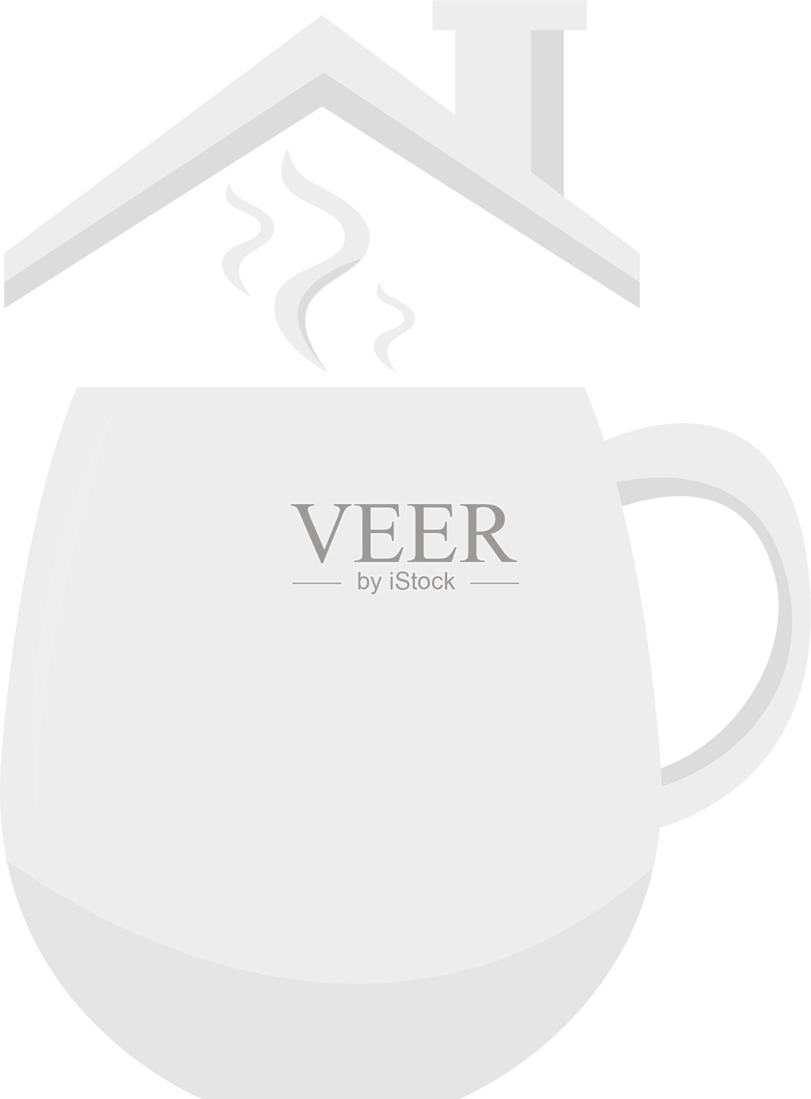 咖啡杯和屋顶插画图片素材