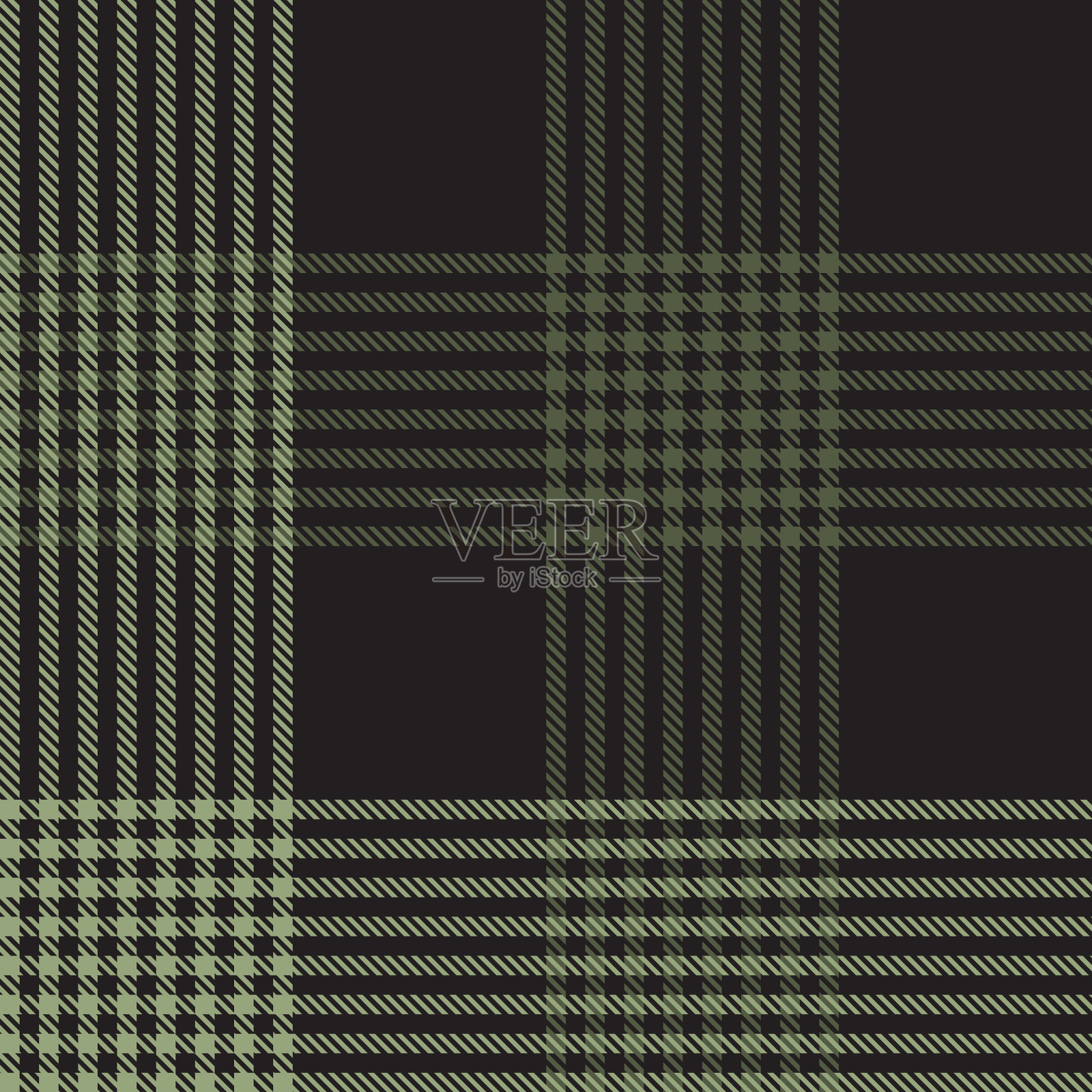 绿格伦格纹无缝图案插画图片素材