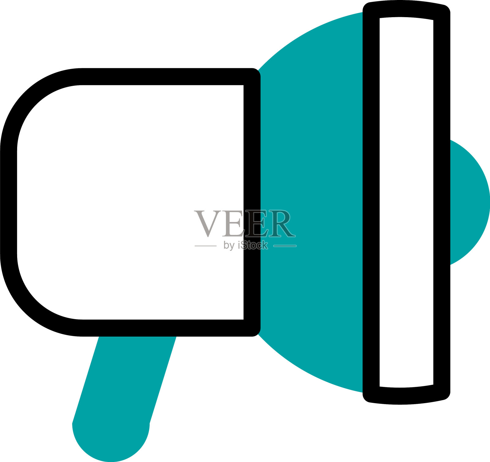 扩音器设备图标半线半色风格图标素材