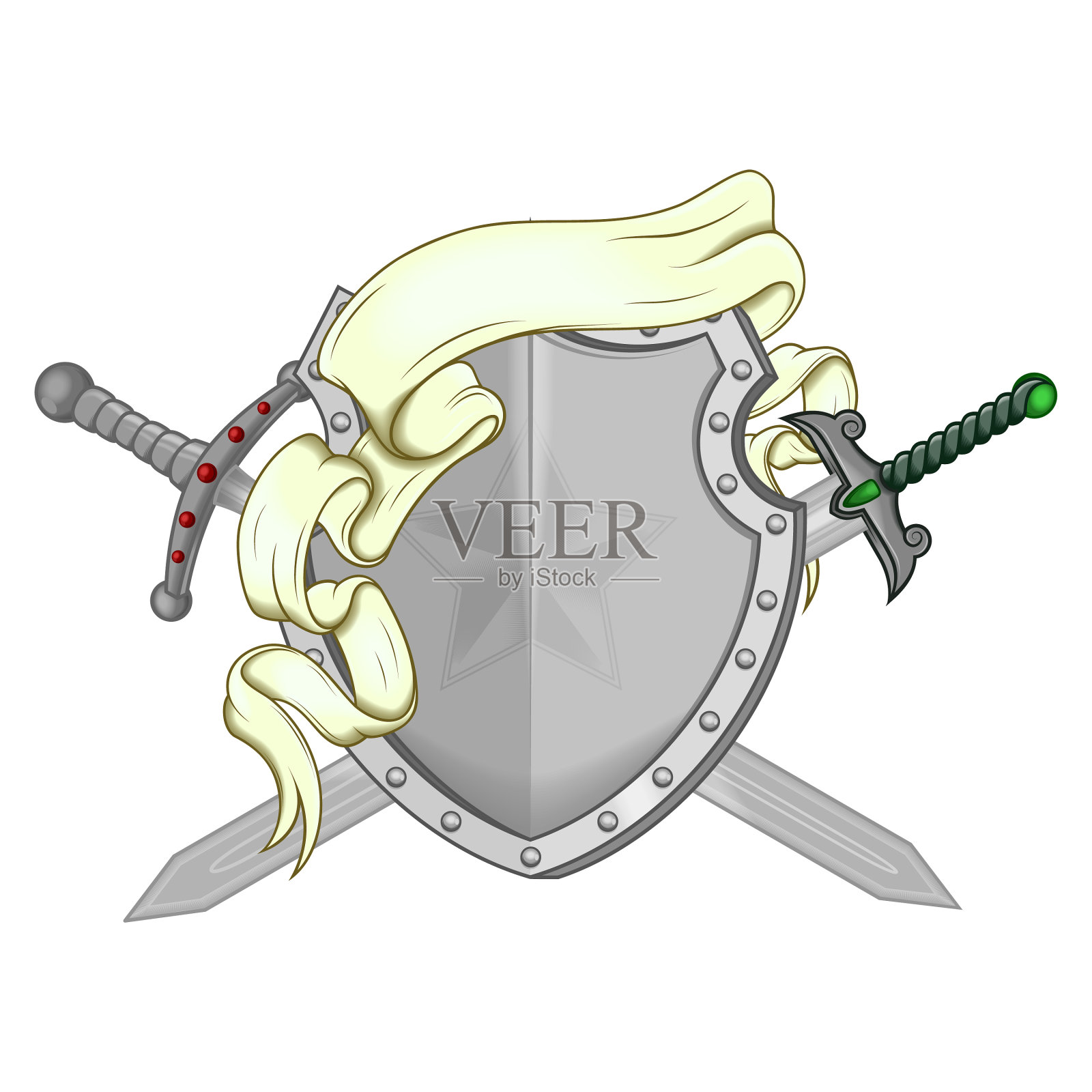 用缎带和剑设计衣袖设计元素图片