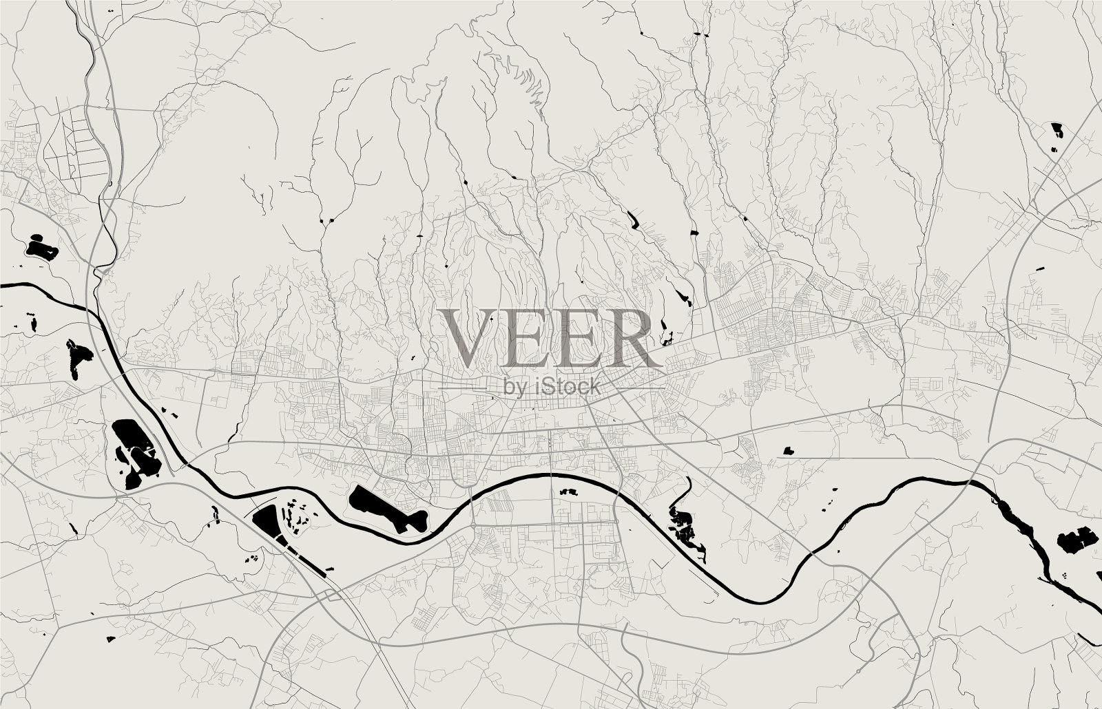 萨格勒布地图萨格勒布城市地图萨格勒布海报地图插画图片素材