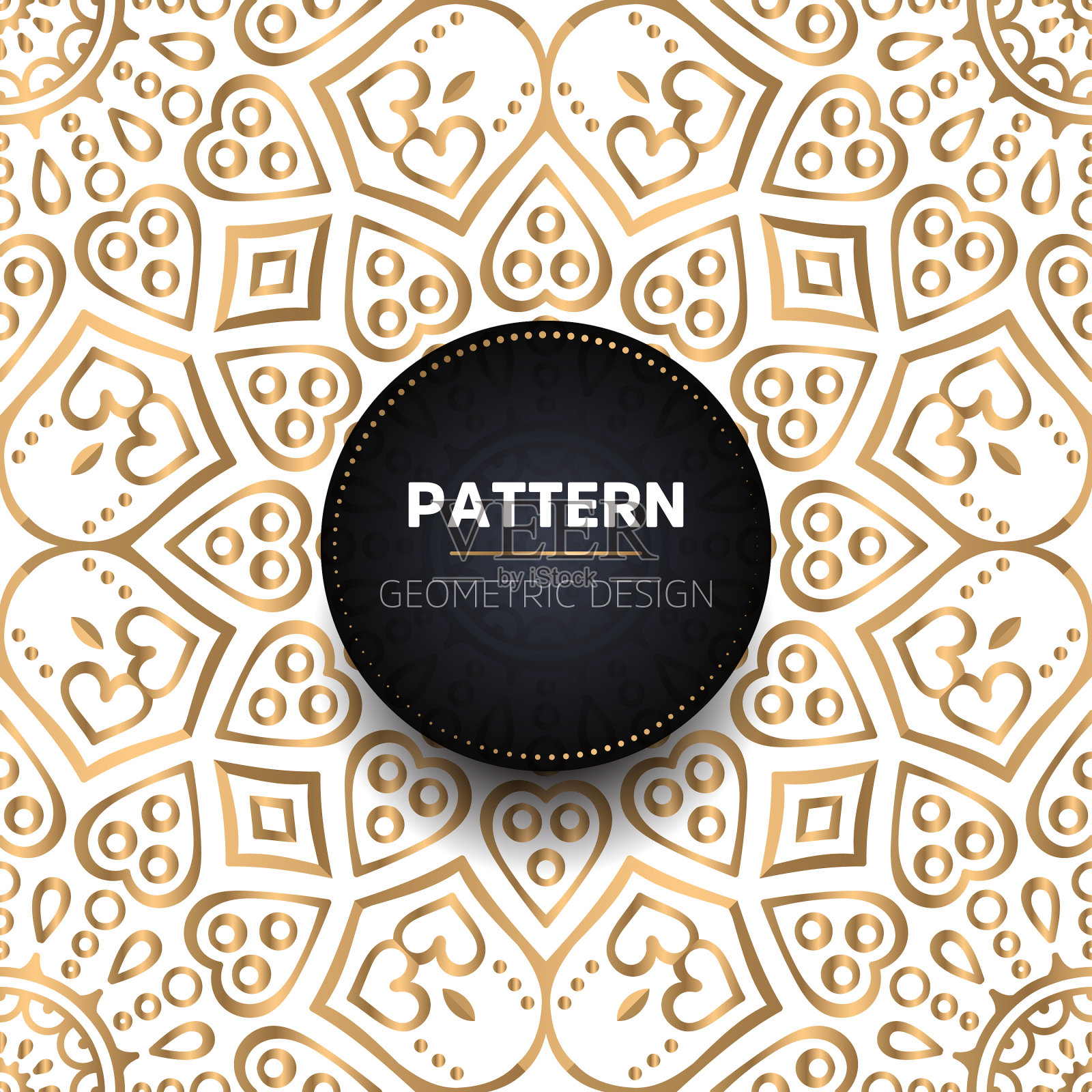 豪华装饰曼陀罗设计背景插画图片素材