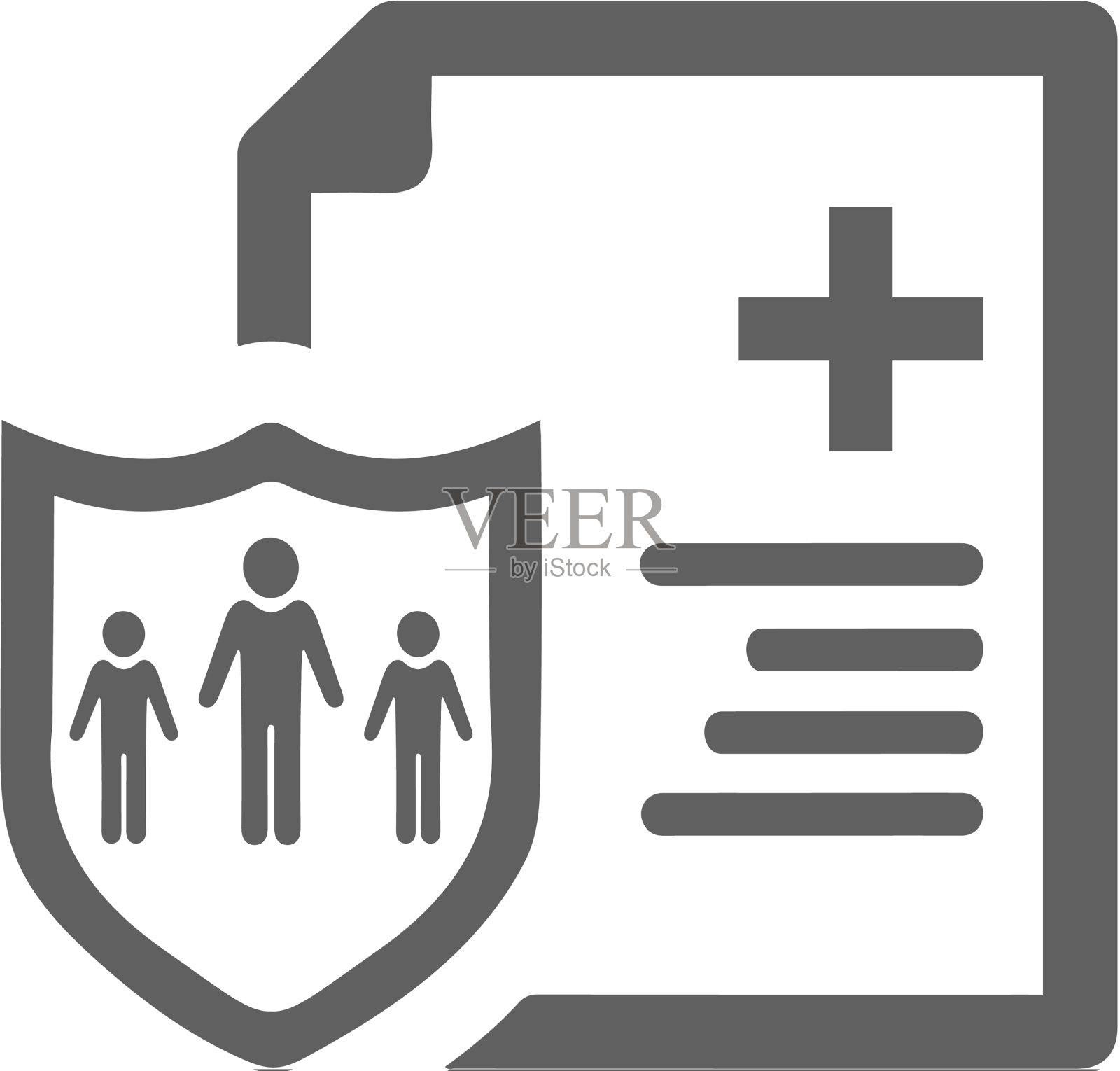 医疗保险图标灰色图标素材