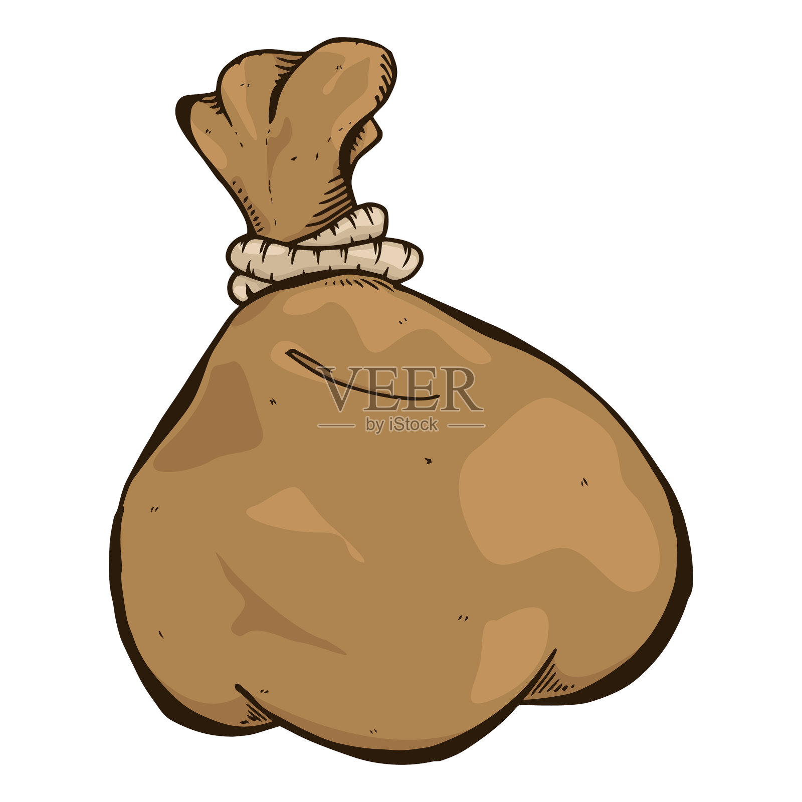 布袋手画了一个旧布袋的袋子图标设计元素图片