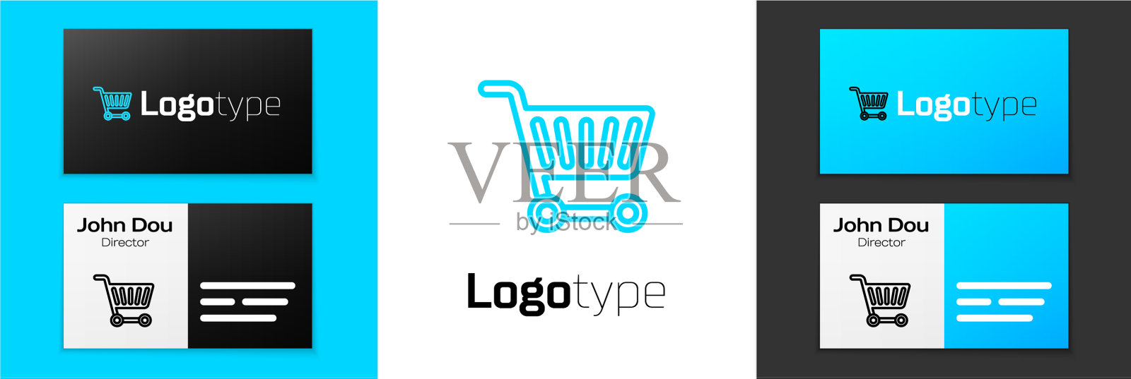 灰色线购物车图标孤立在白色插画图片素材