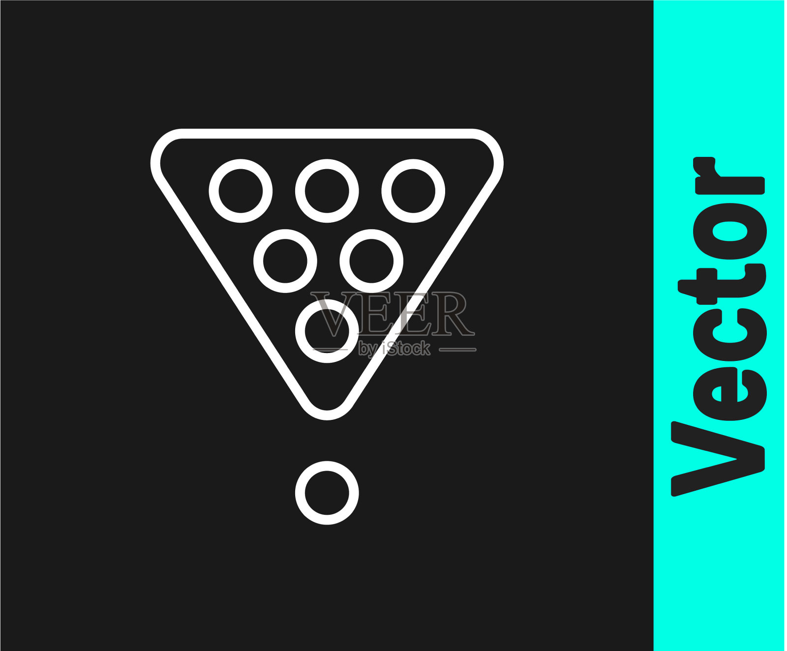 白线台球在架子上的一个三角形图标插画图片素材