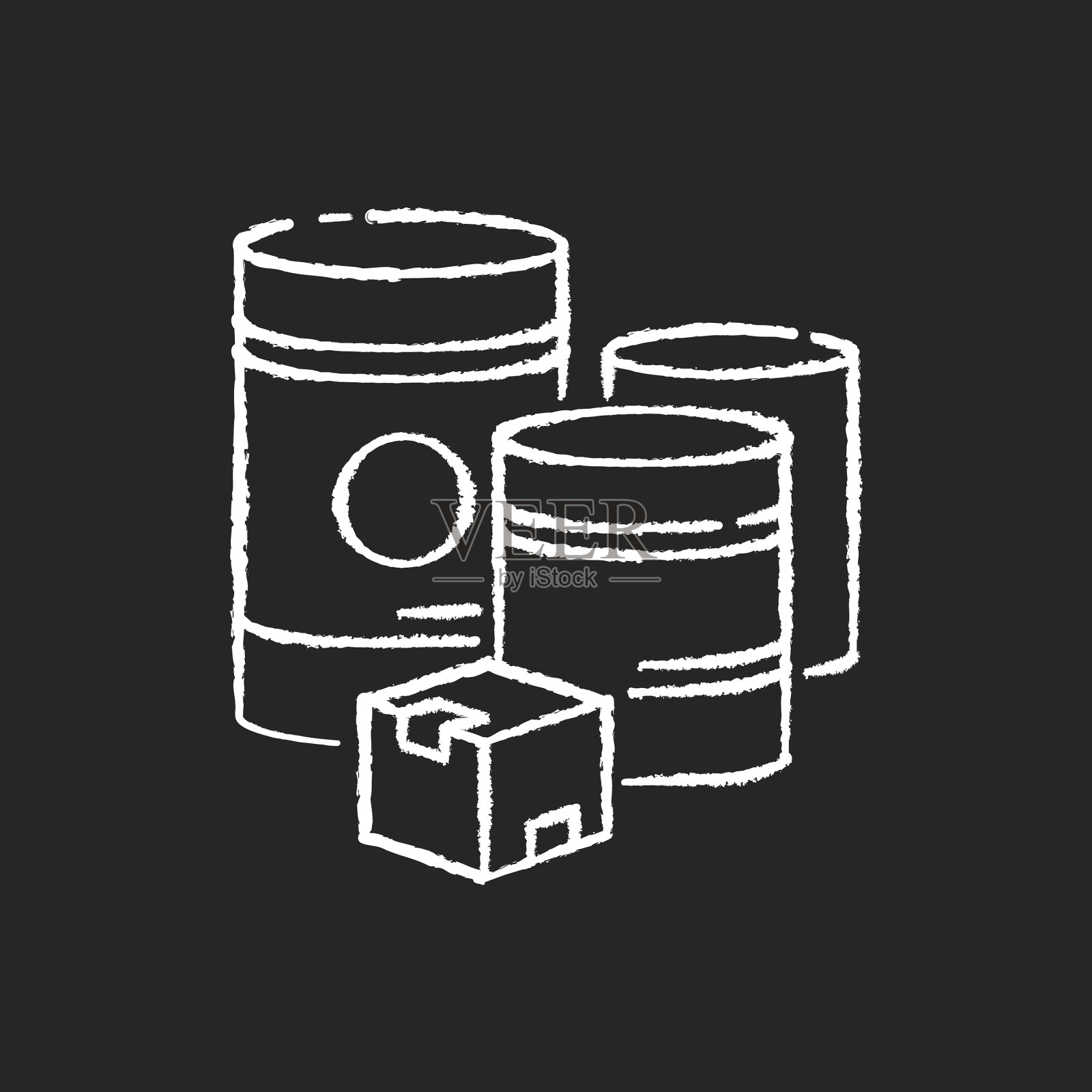 原料粉笔白色图标上的黑色背景插画图片素材