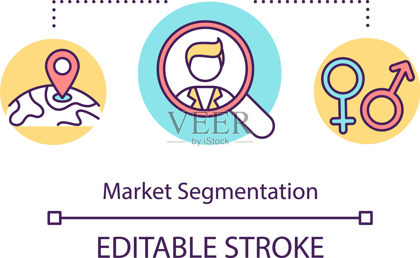 市场细分概念图标插画图片素材