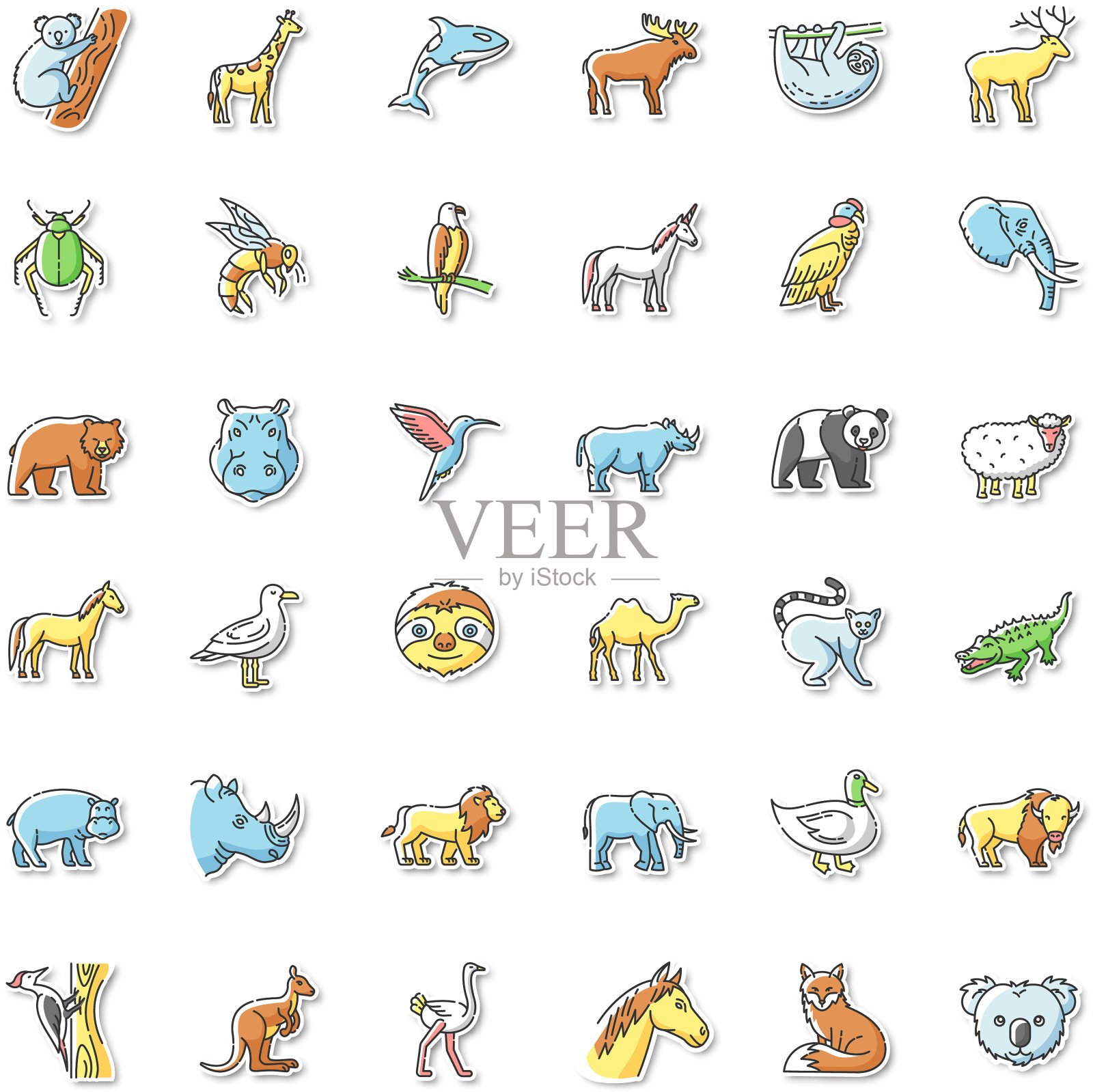 动物可打印的补丁插画图片素材