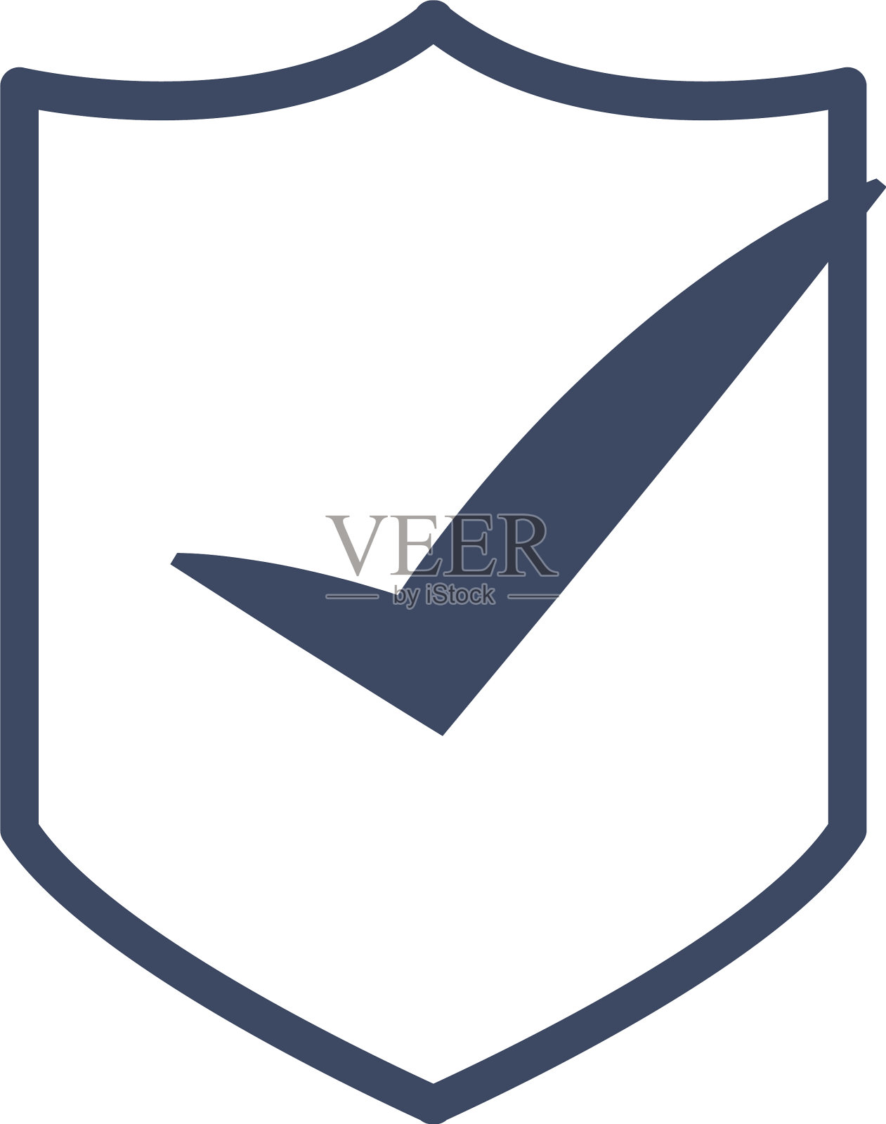 盾牌与检查标记线样式图标图标素材