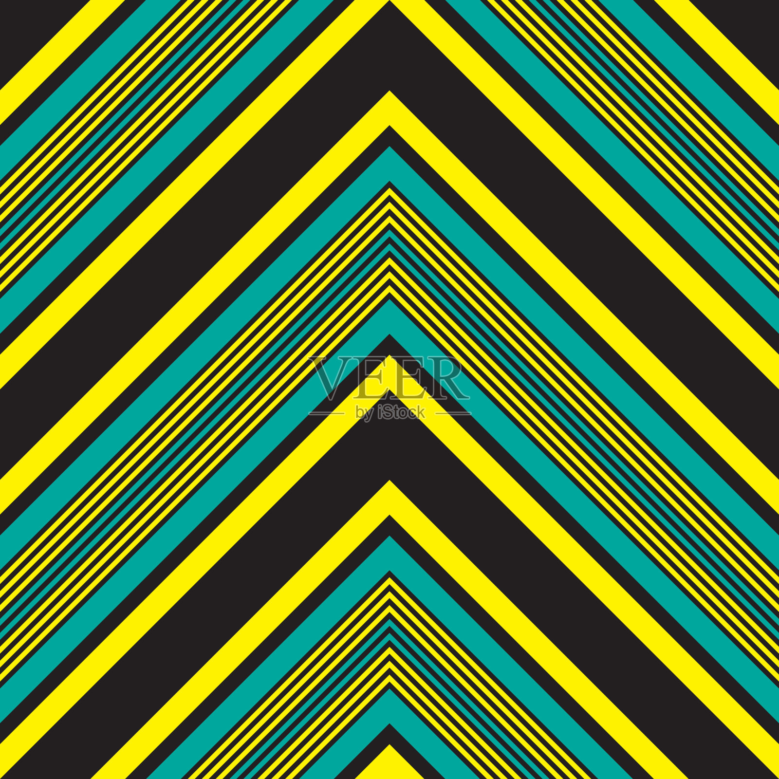 黄色人字形斜条纹无缝图案插画图片素材