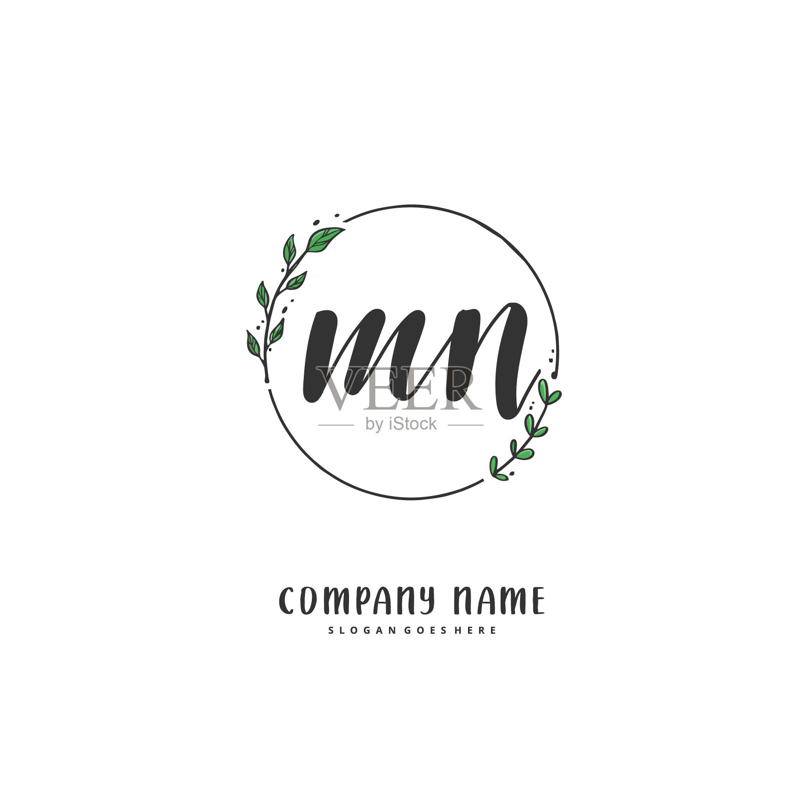 M n mn初始手写和签名标志插画图片素材