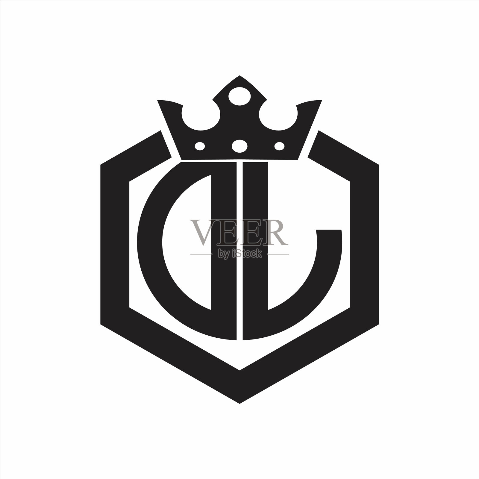 Dl标志图案为圆形六边形插画图片素材