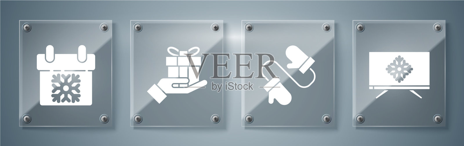 在电视机上编织圣诞快乐图标素材