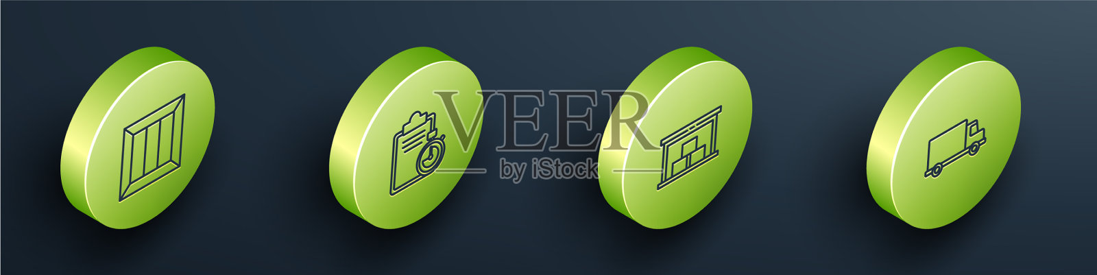 设定等距木箱验货图标素材