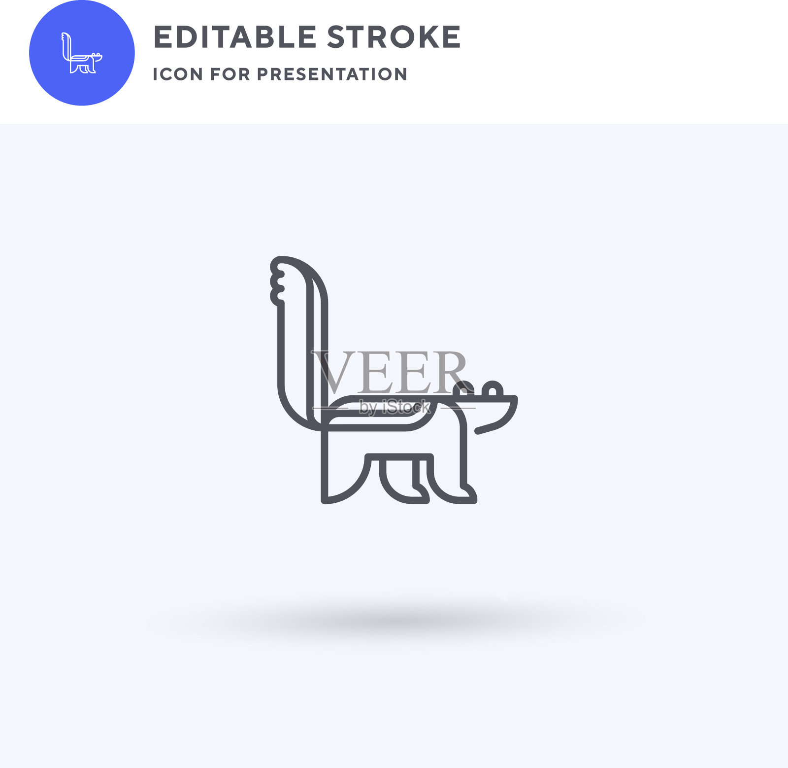 臭鼬图标填满了平坦的固体标志插画图片素材