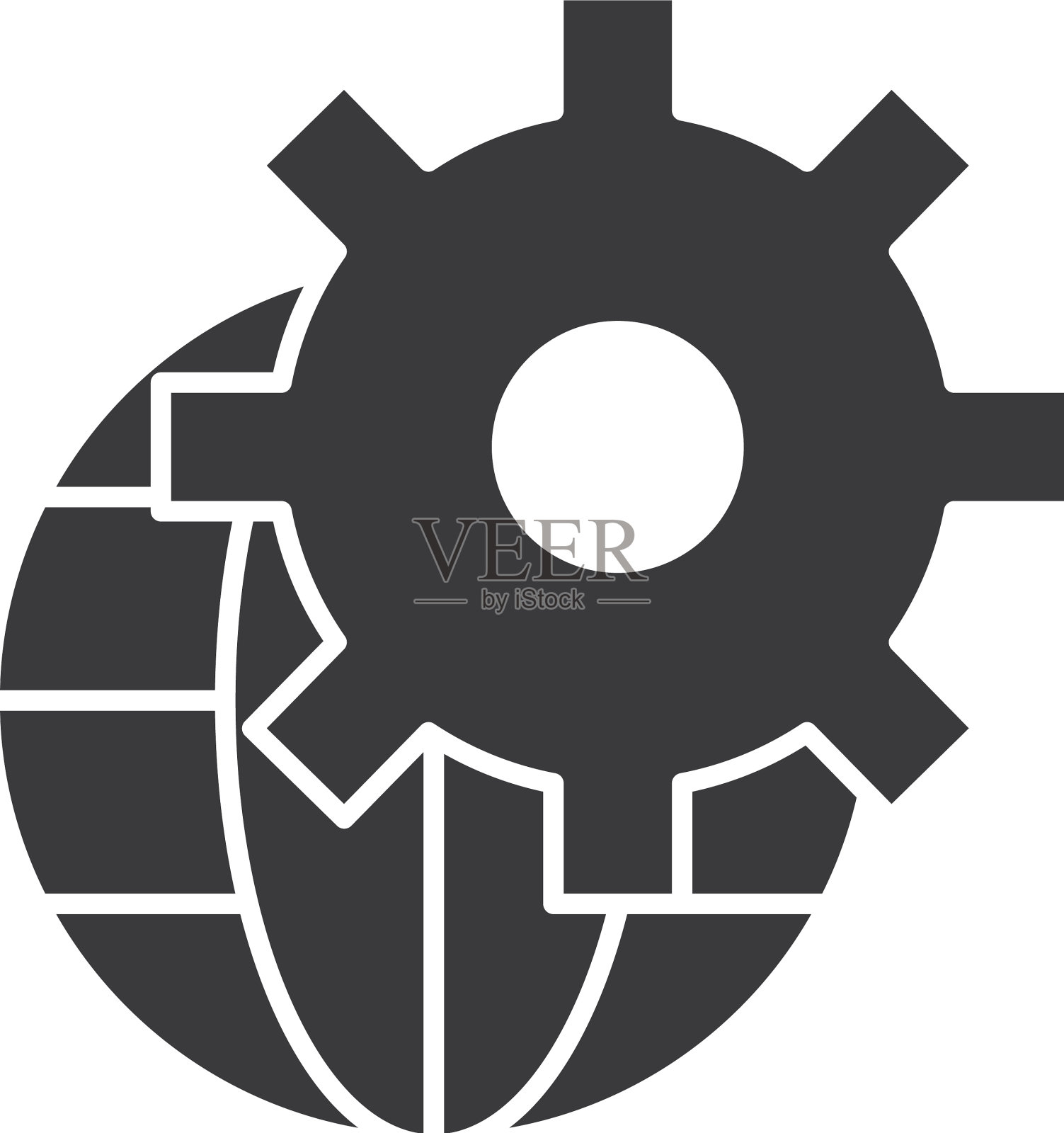 技术服务理念全球球面带齿轮设计元素图片