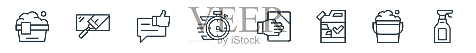 洗车线图标线性集质量线集图标素材