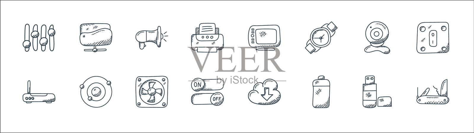 技术线图标线性集质量线集图标素材
