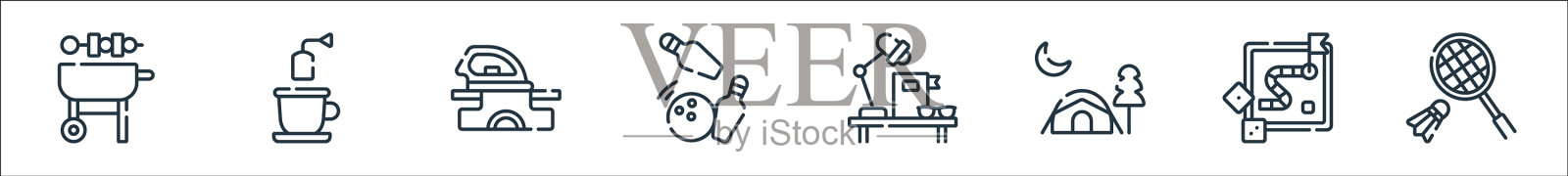 自由时间线图标线性集质量线集图标素材