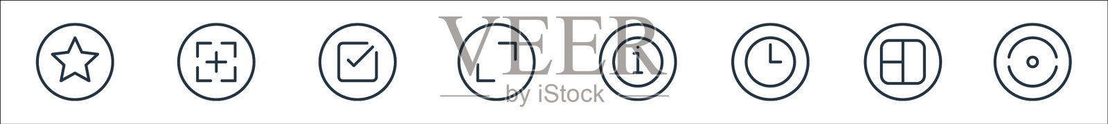 相机线图标线性集质量线集图标素材