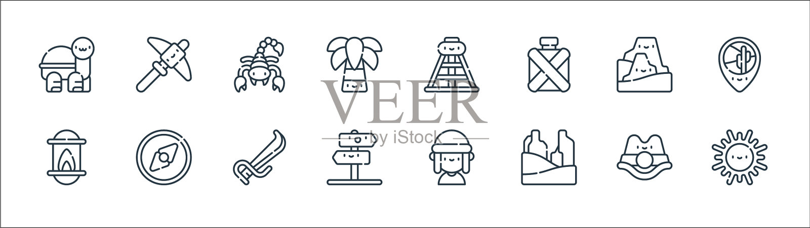 沙漠线图标线性集质量线集图标素材