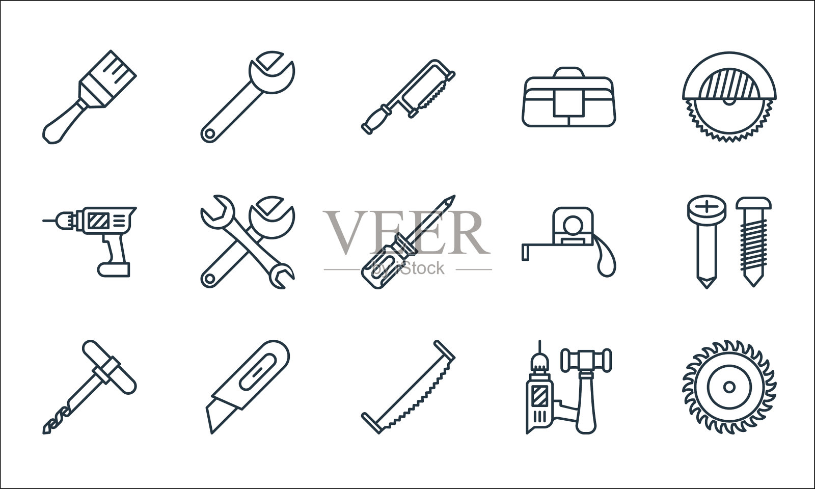 木器线图标线集质量线集图标素材