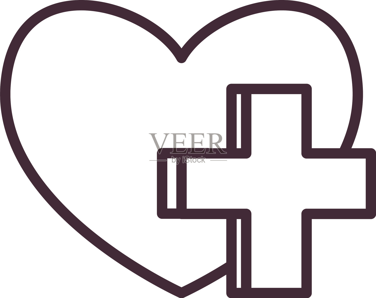 心形带有十字线风格的图标设计图标素材