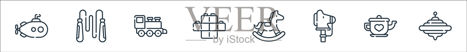 儿童玩具线图标线性设置质量线图标素材