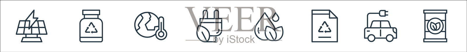 生态线图标线性集质量线集图标素材