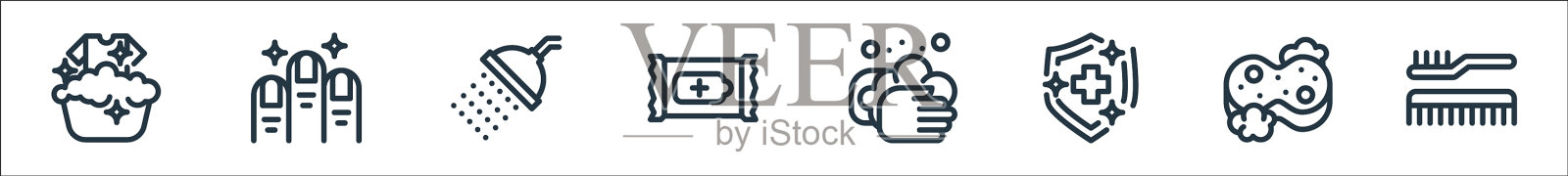 个人卫生线图标线性集质量图标素材