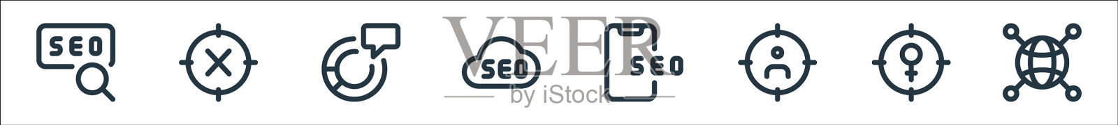 网页应用seo线图标线性设置质量线图标素材