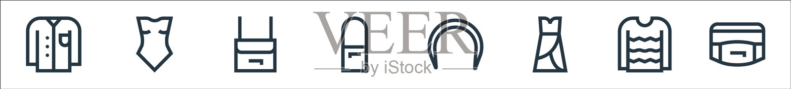 时尚线图标线性集质量线集图标素材