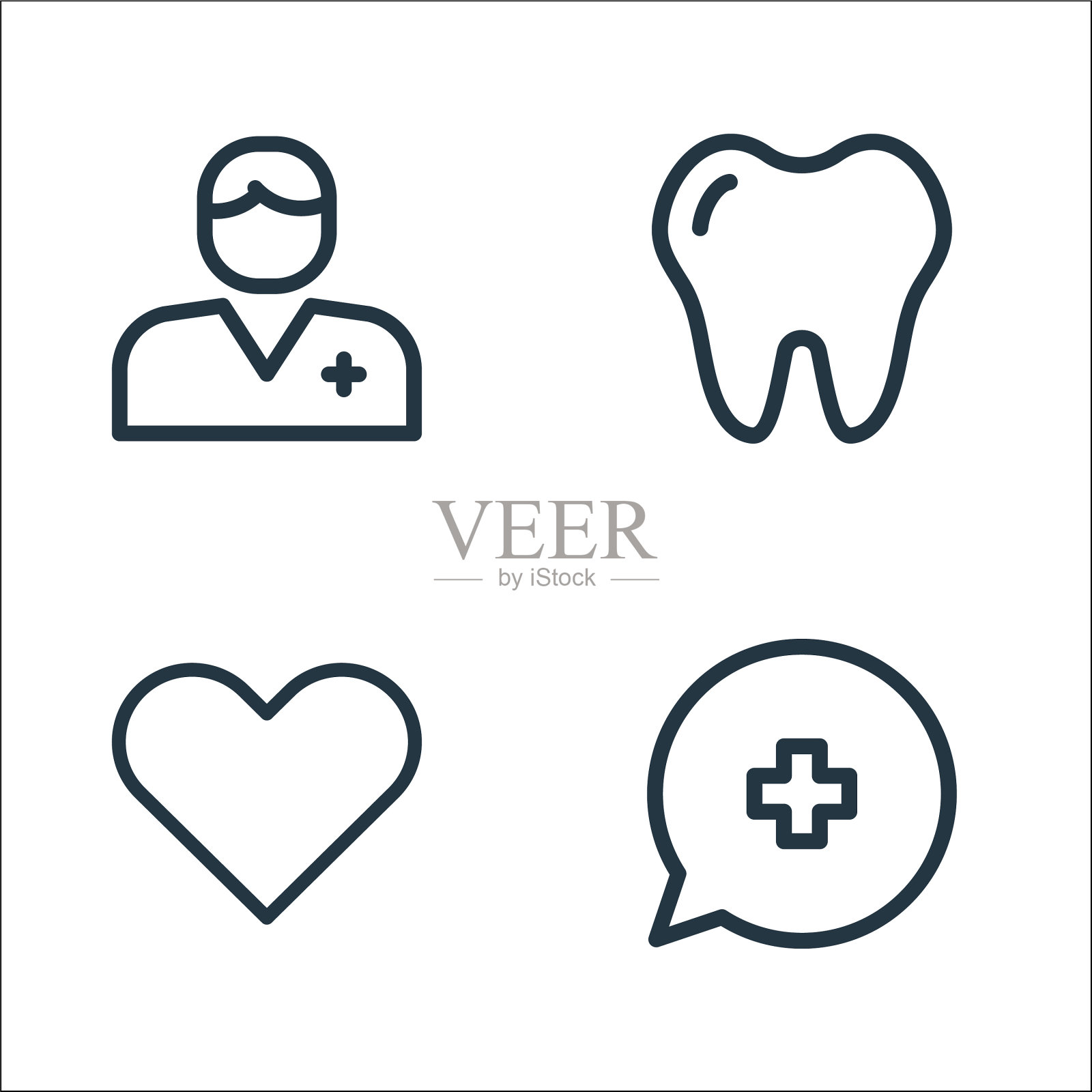 医疗物品线图标线性设置质量线图标素材