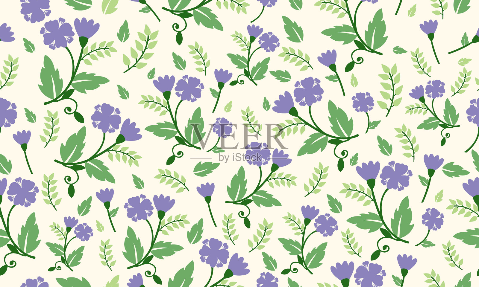 可爱的春花图案背景插画图片素材