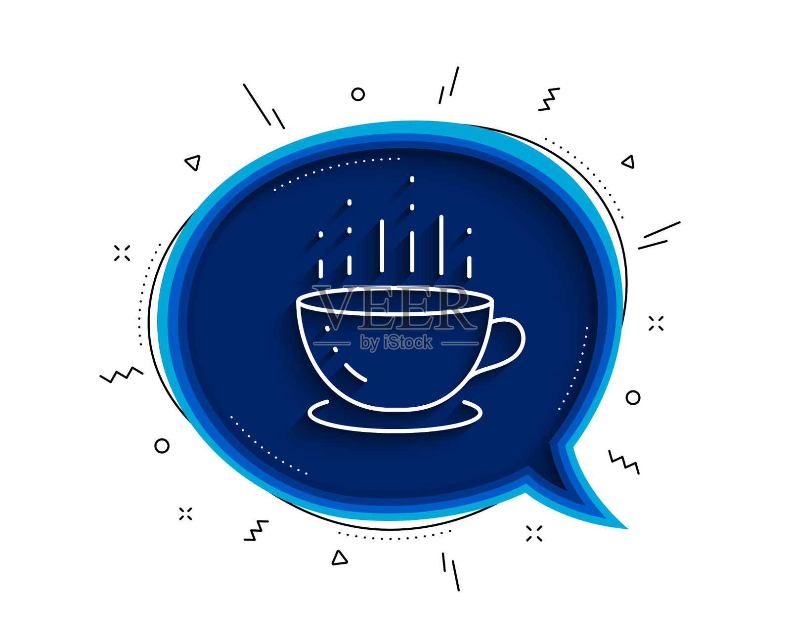 咖啡杯线标志酒店热茶饮品标志插画图片素材