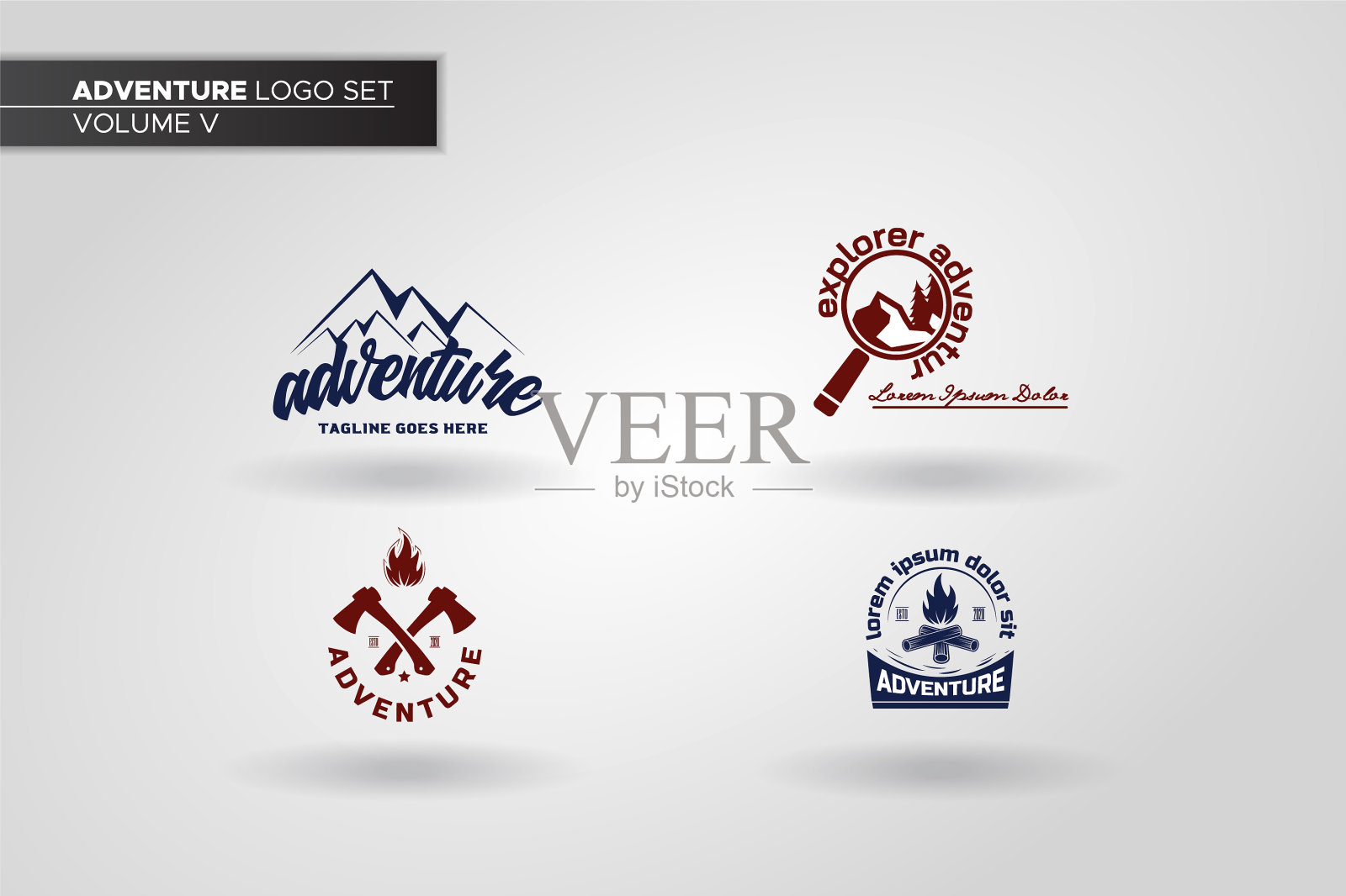 冒险标志集模板图标素材