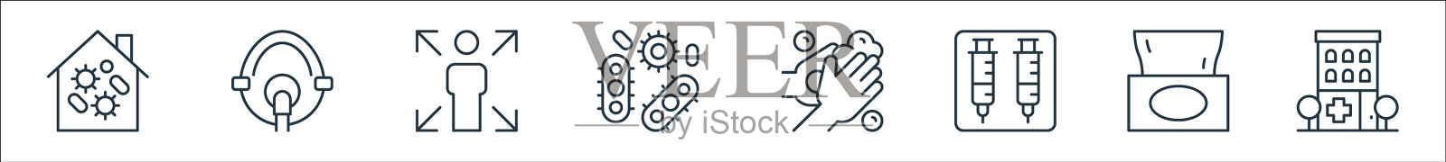 病毒线图标、线性集、质量线集等图标素材