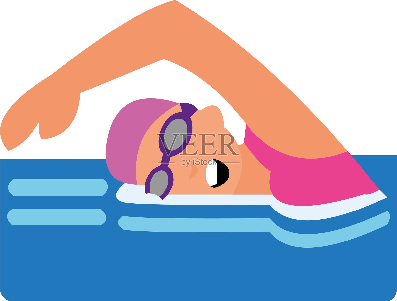 关于游泳概念的图标插画图片素材