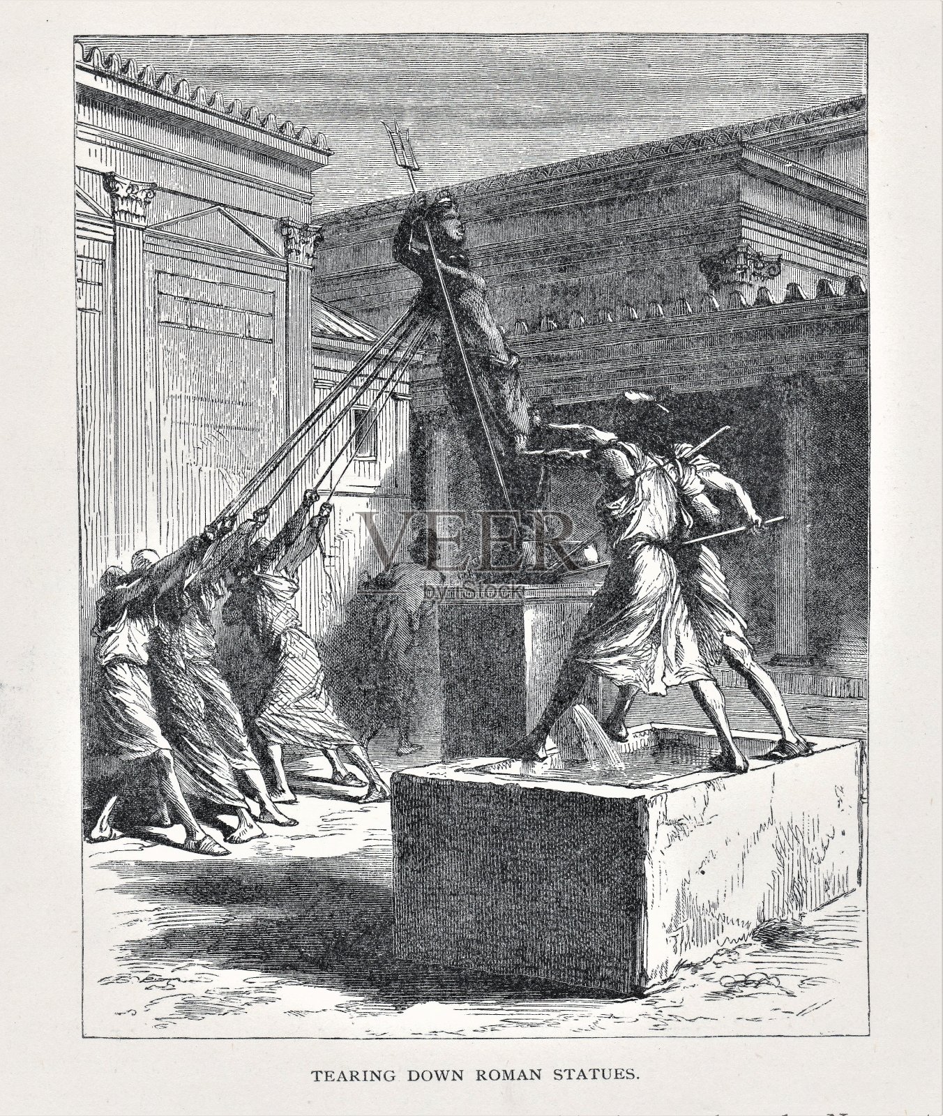 公元66-70年耶路撒冷犹太人反抗罗马起义插画图片素材