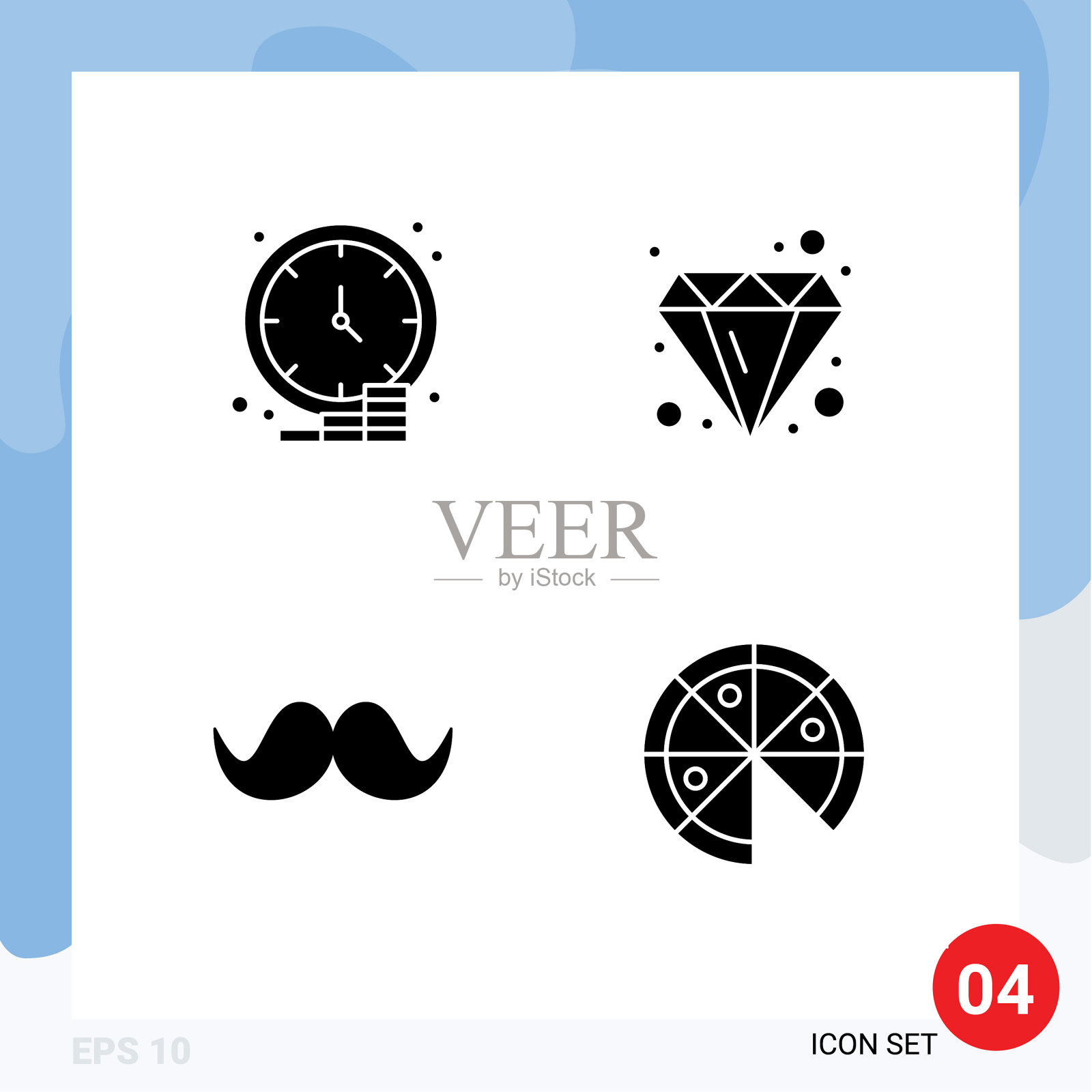 设置4个现代UI图标符号标志图标素材