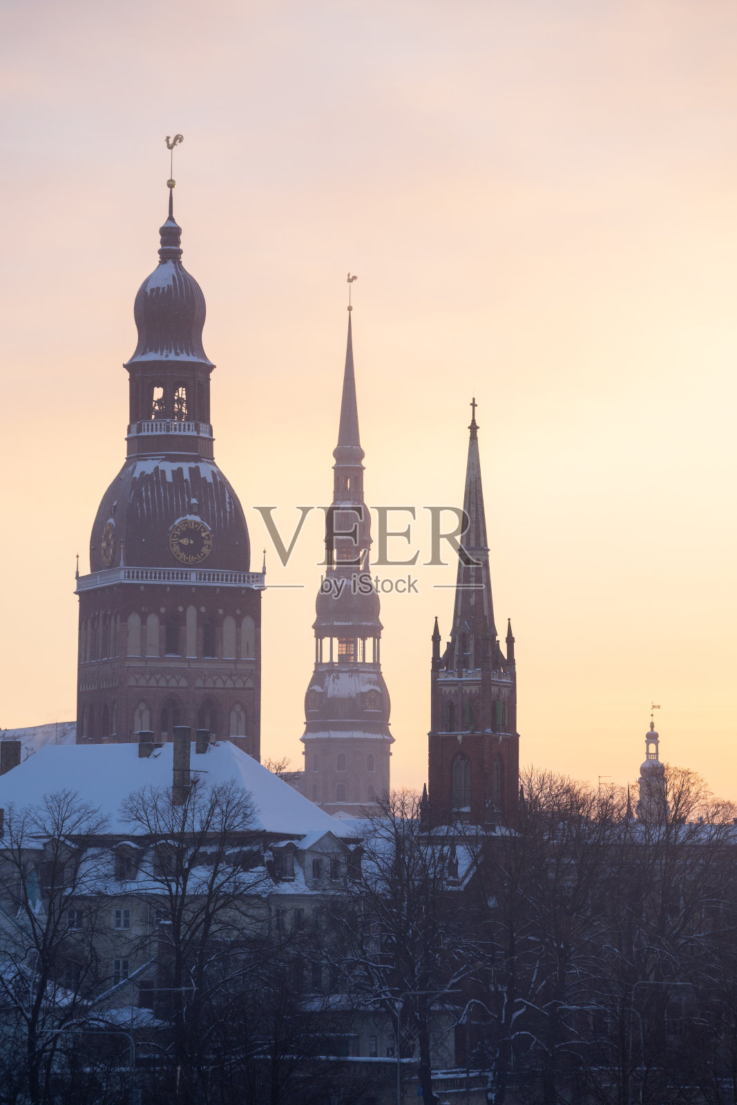 里加的教堂塔照片摄影图片