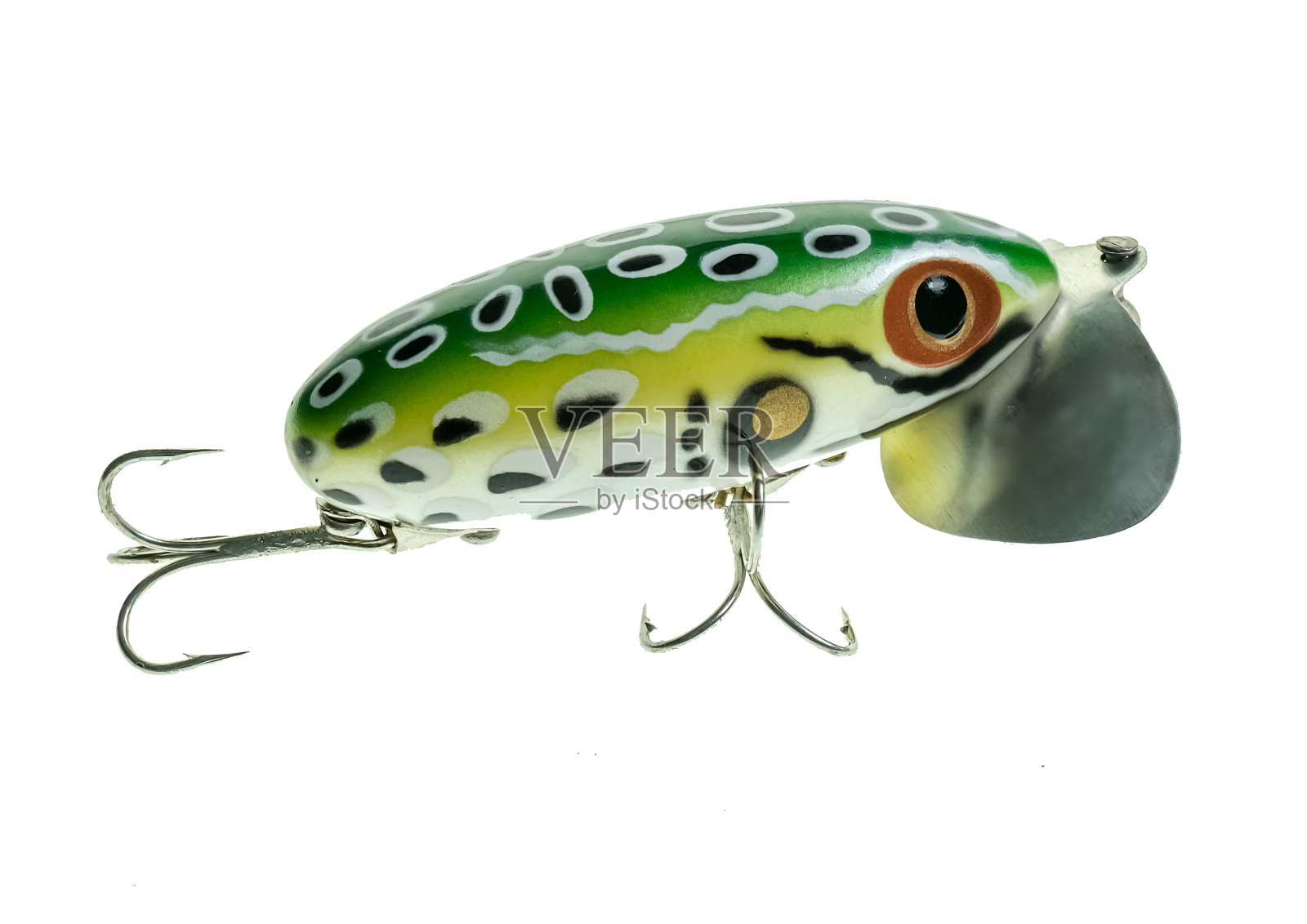 白色背景上的水面鱼饵照片摄影图片