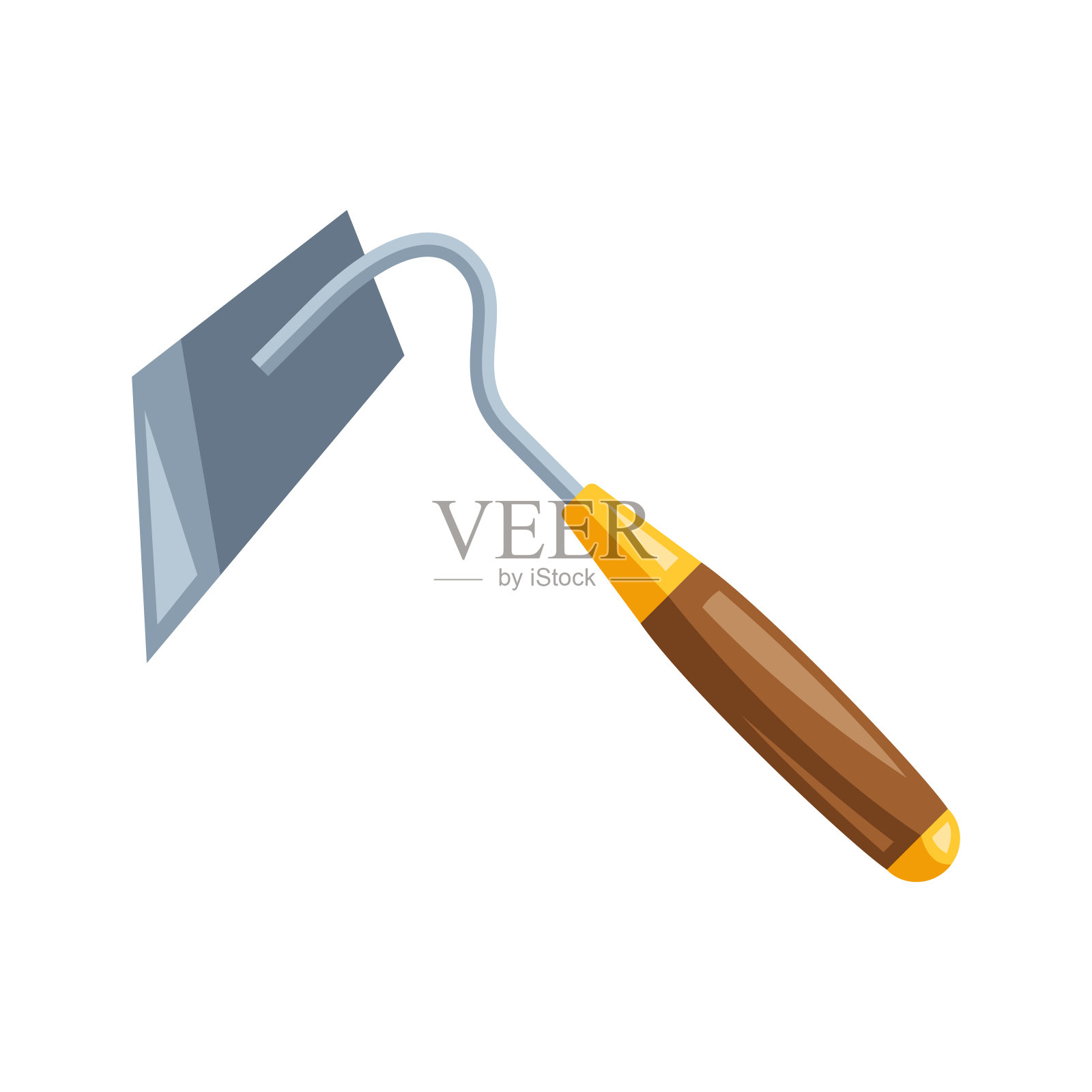 花园锄头插图。插画图片素材