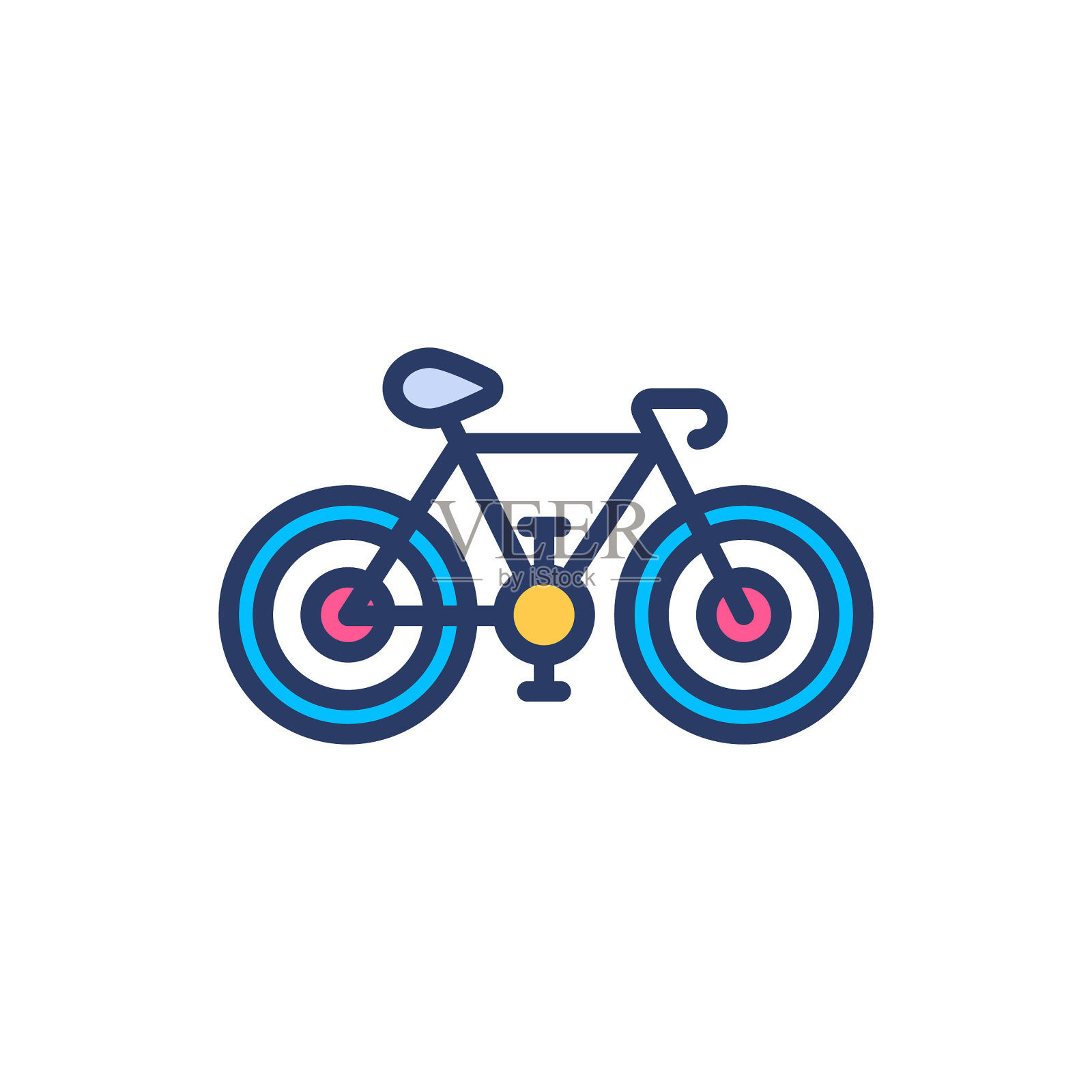 矢量自行车图标。标识图标素材