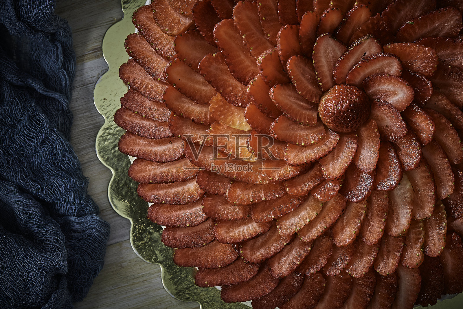 切片草莓的特写照片摄影图片