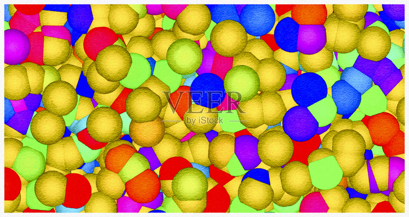 3D渲染,其中一个水彩滤镜已被应用,描绘空气粒子形成一个多色的背景。照片摄影图片