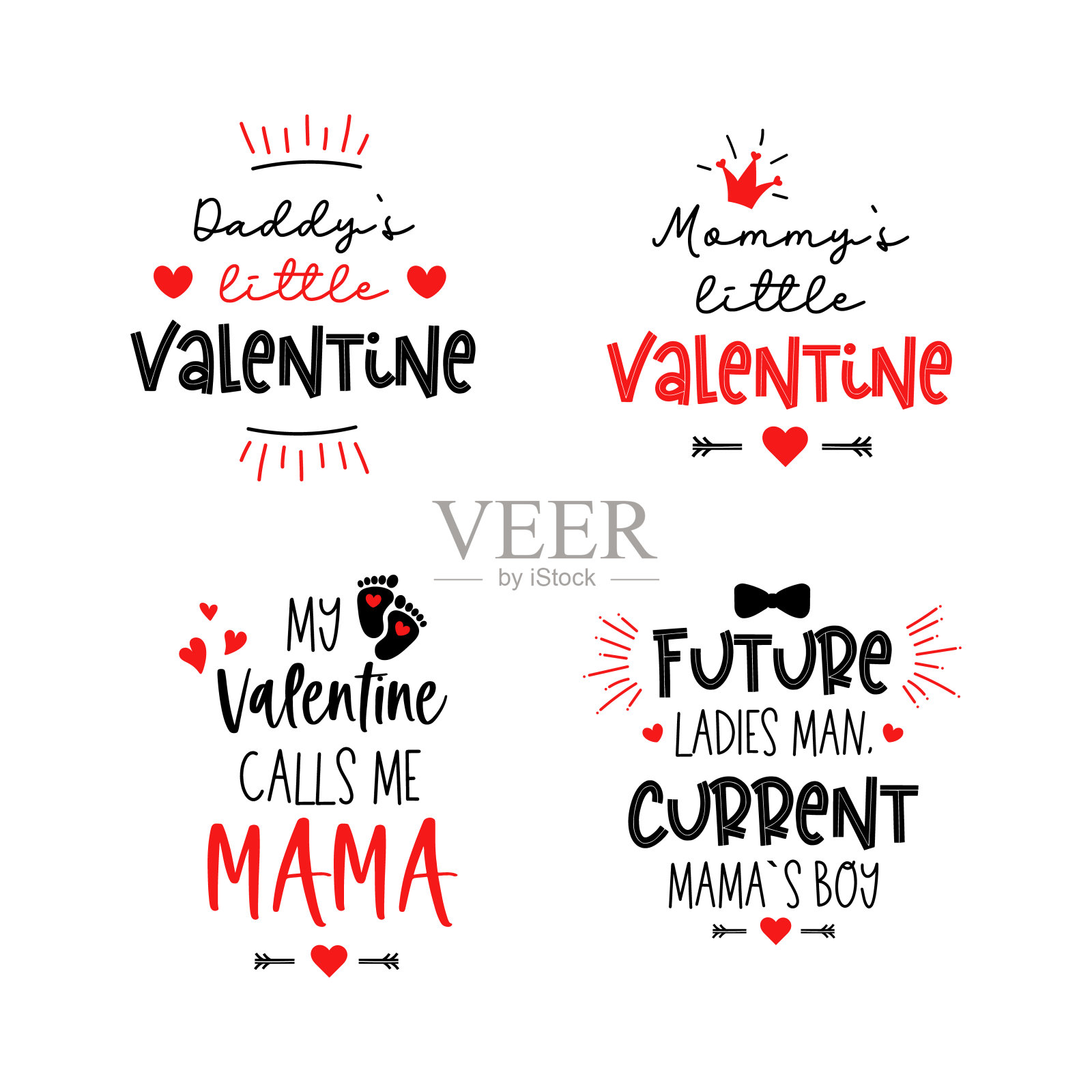 妈妈爸爸的小情人节我的第一天插画图片素材